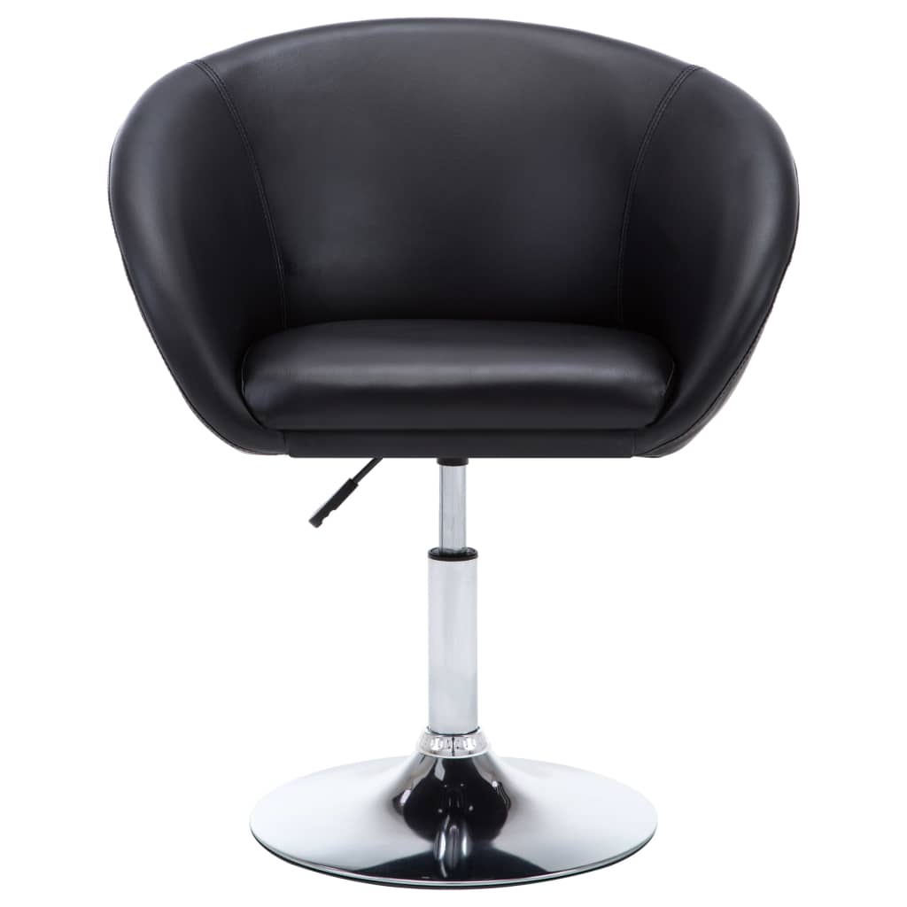 vidaXL Eetkamerstoelen draaibaar 2 st kunstleer zwart