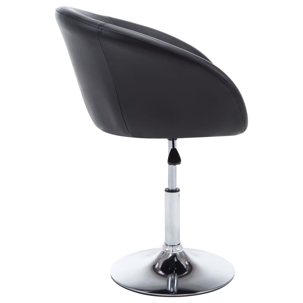 vidaXL Eetkamerstoelen draaibaar 2 st kunstleer zwart