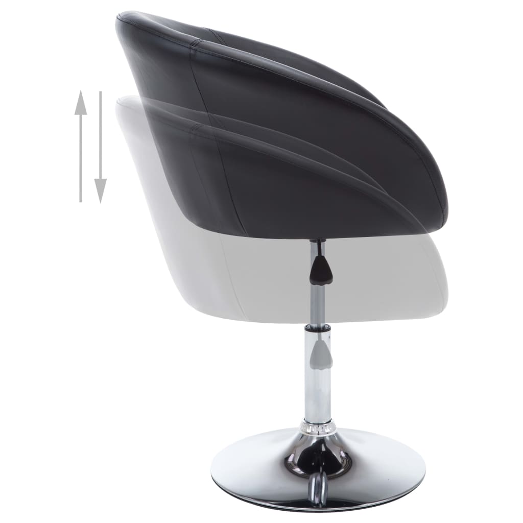 vidaXL Eetkamerstoelen draaibaar 2 st kunstleer zwart