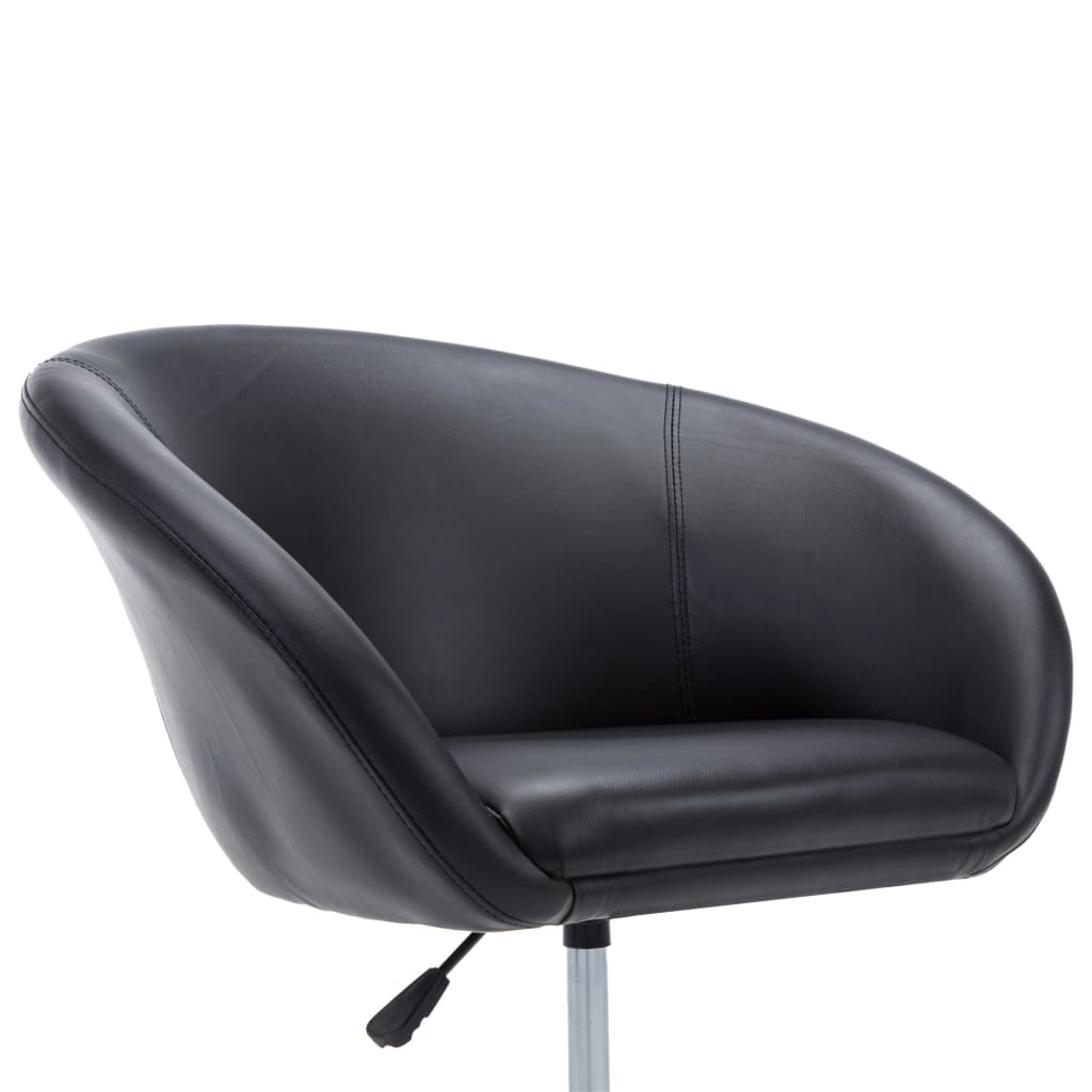 vidaXL Eetkamerstoelen draaibaar 2 st kunstleer zwart