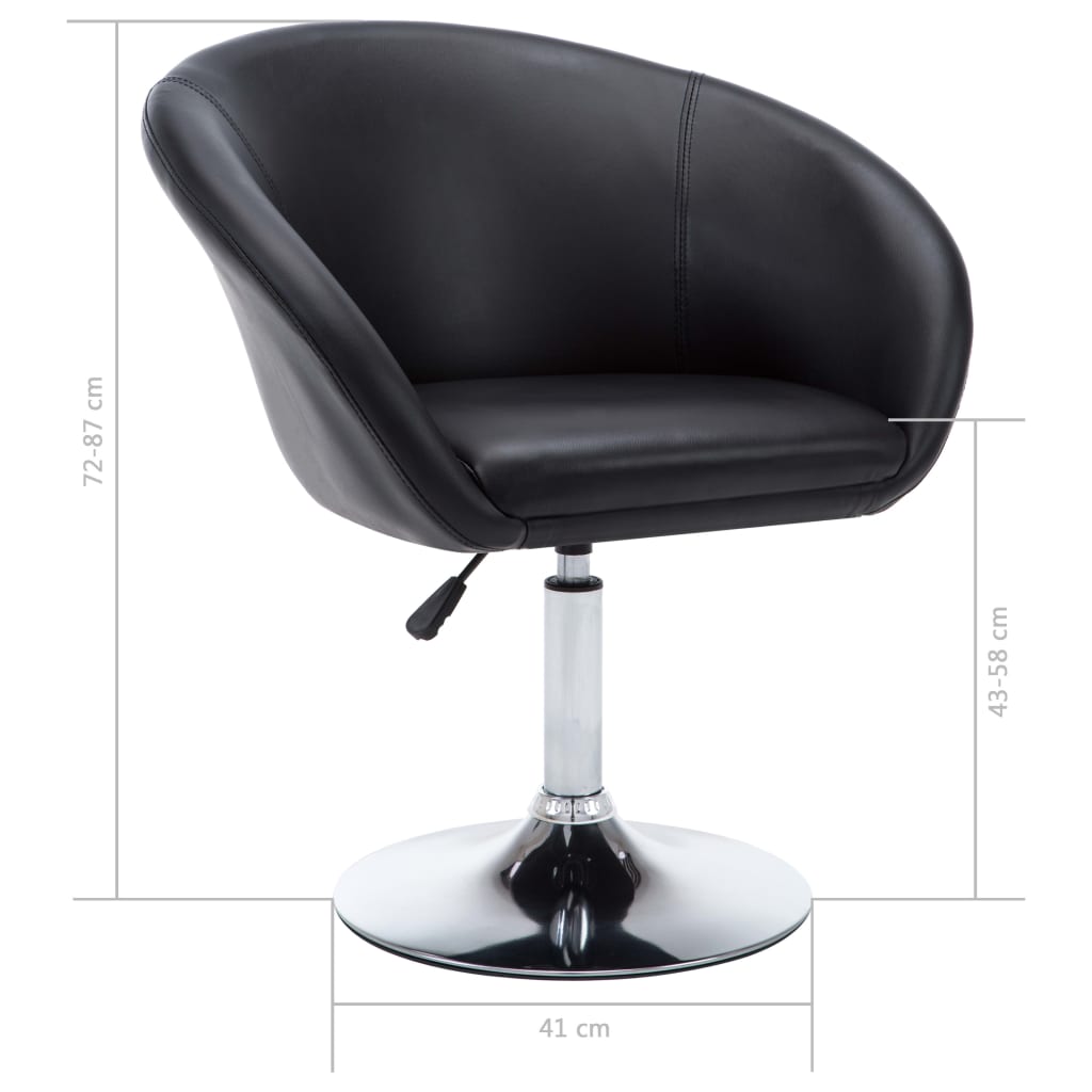 vidaXL Eetkamerstoelen draaibaar 2 st kunstleer zwart