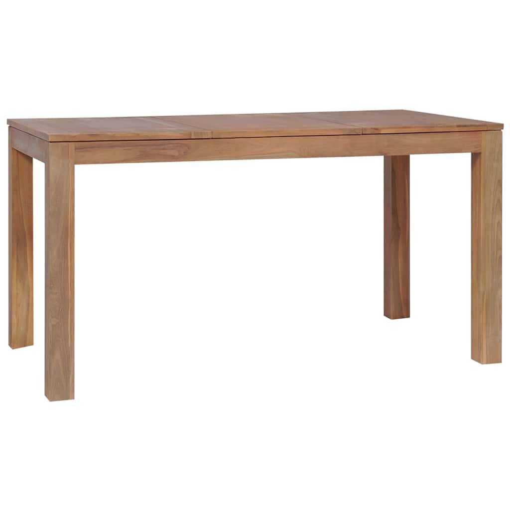 vidaXL Eettafel 140x70x76 cm teakhout met natuurlijke afwerking
