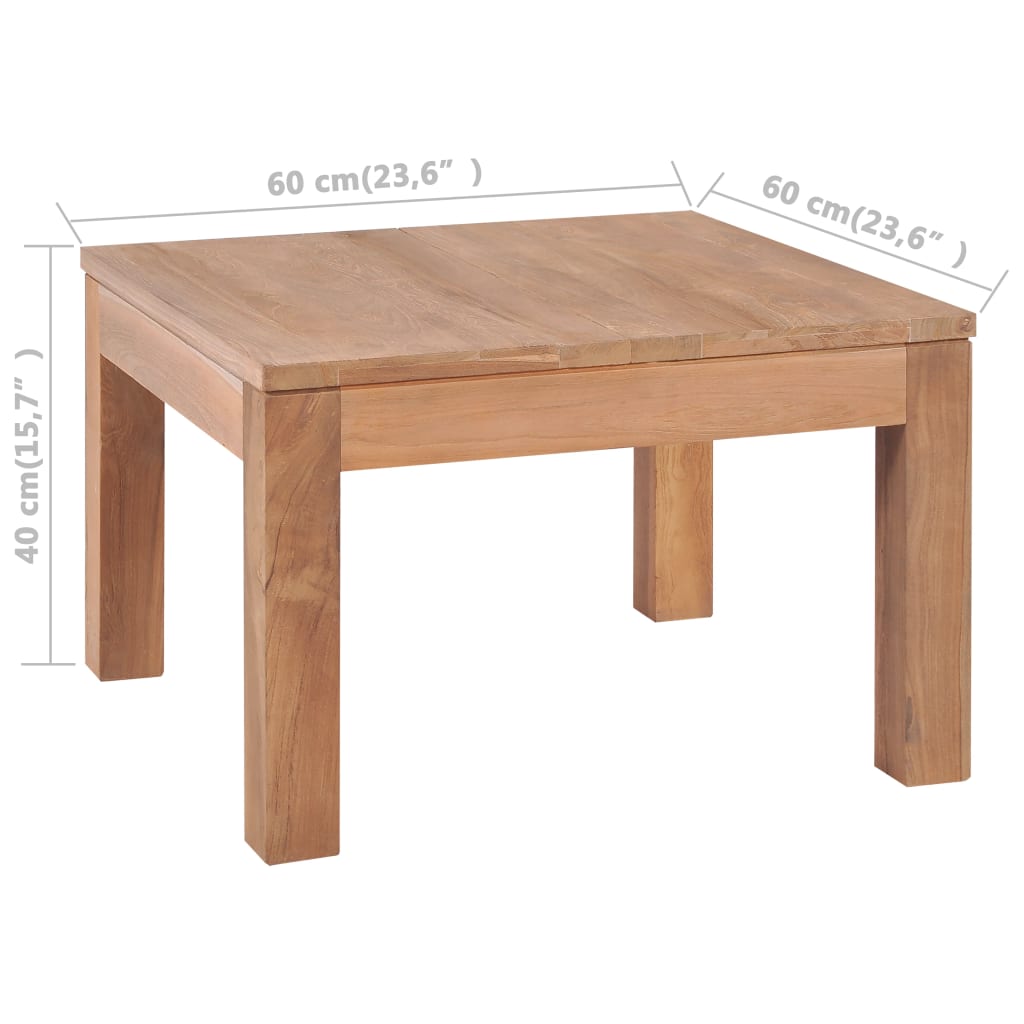 vidaXL Salontafel 110x60x40 cm teakhout met natuurlijke afwerking