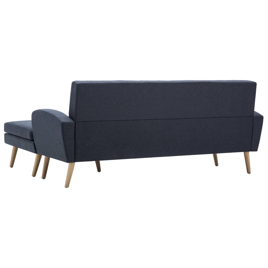 vidaXL Bank L-vormig 186x136x79 cm stoffen bekleding donkergrijs