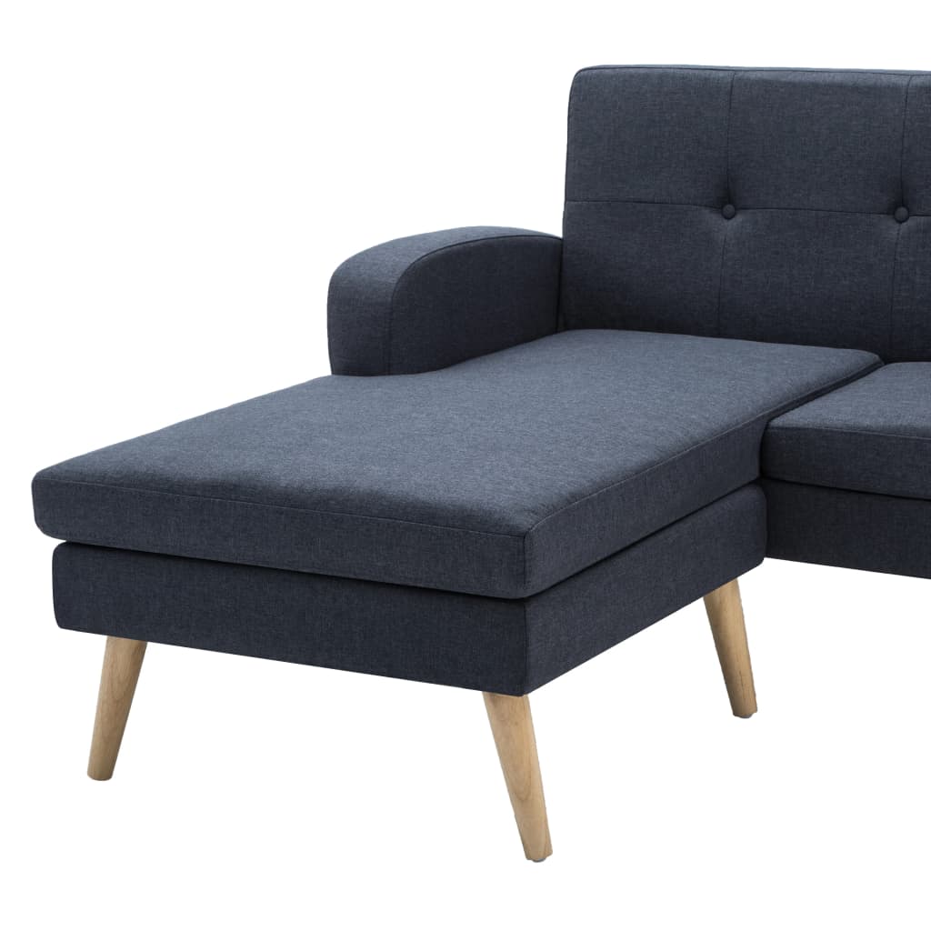 vidaXL Bank L-vormig 186x136x79 cm stoffen bekleding donkergrijs