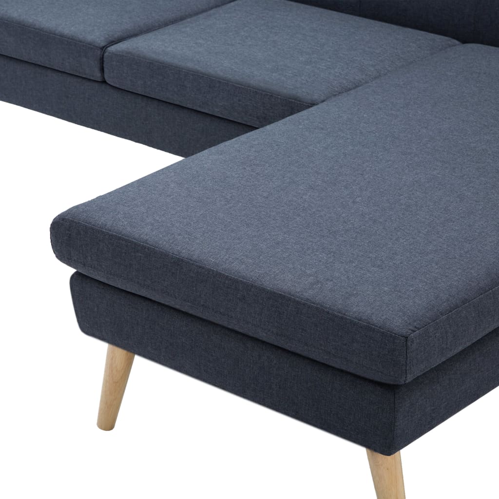 vidaXL Bank L-vormig 186x136x79 cm stoffen bekleding donkergrijs