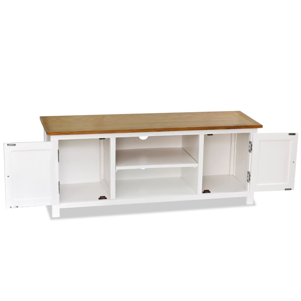 vidaXL Tv-meubel 90x35x48 cm massief eikenhout