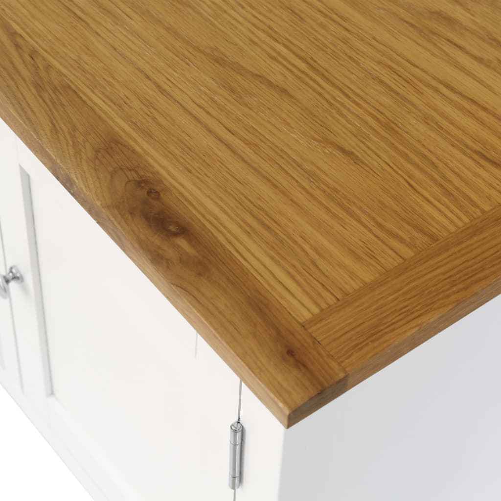 vidaXL Tv-meubel 90x35x48 cm massief eikenhout
