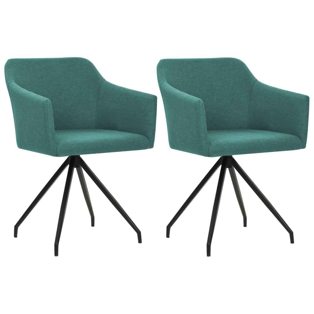 vidaXL Eetkamerstoelen draaibaar 2 st stof bruin