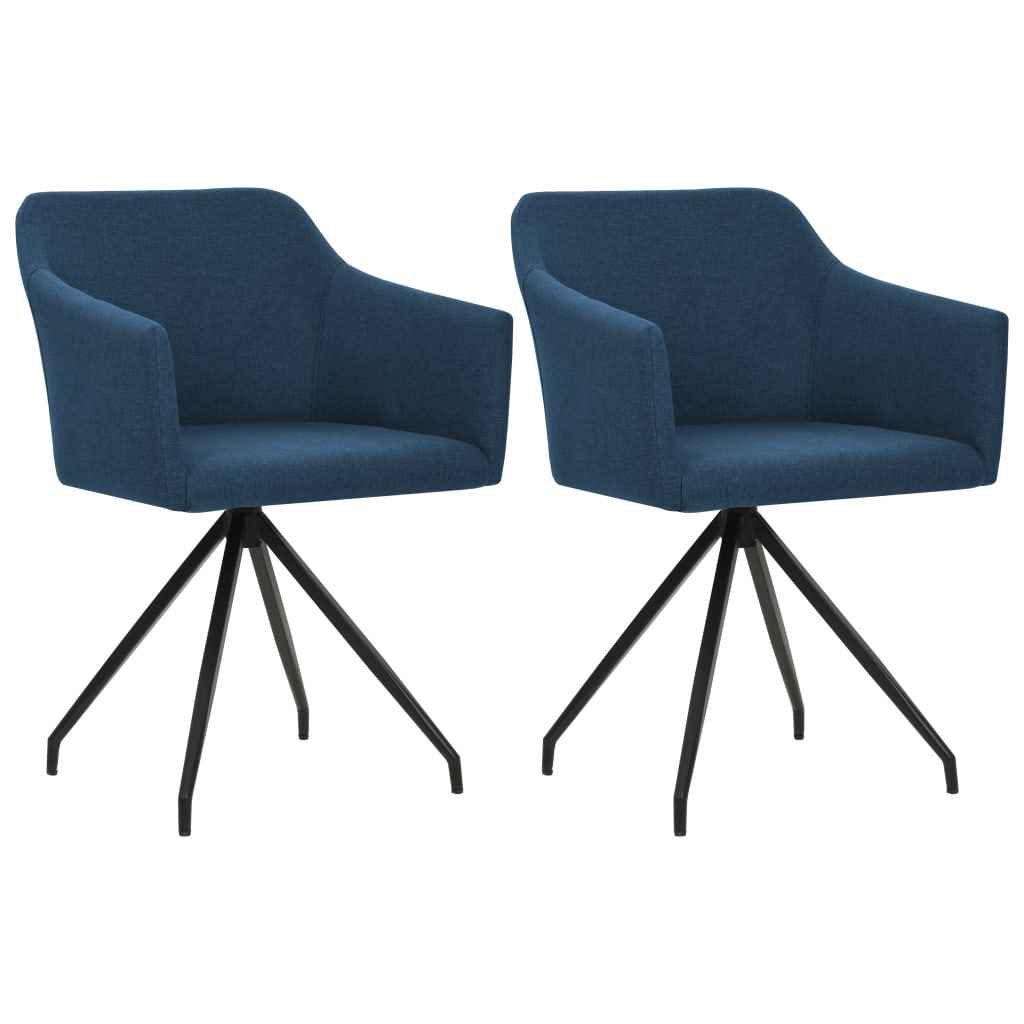 vidaXL Eetkamerstoelen draaibaar 2 st stof bruin
