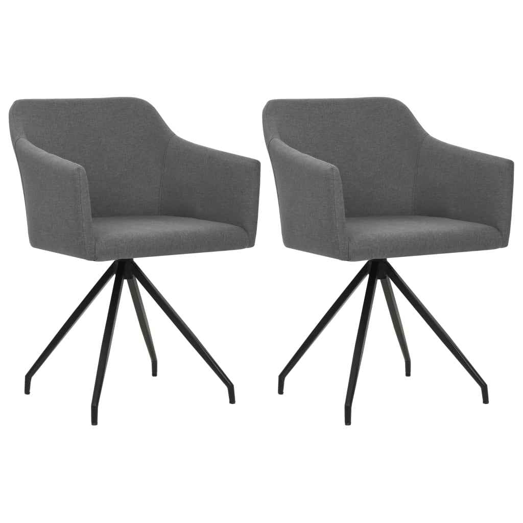vidaXL Eetkamerstoelen draaibaar 2 st stof bruin