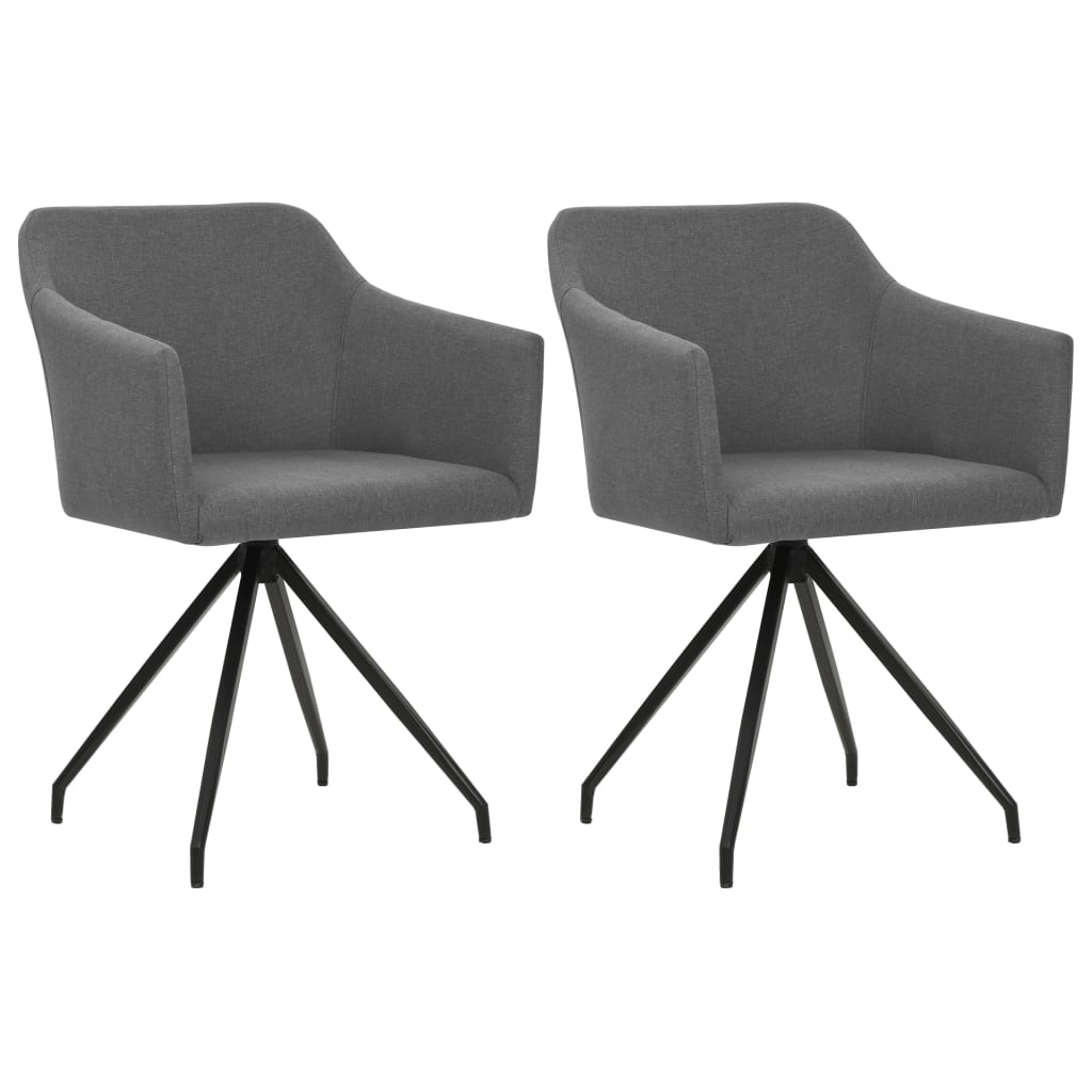 vidaXL Eetkamerstoelen draaibaar 2 st stof bruin