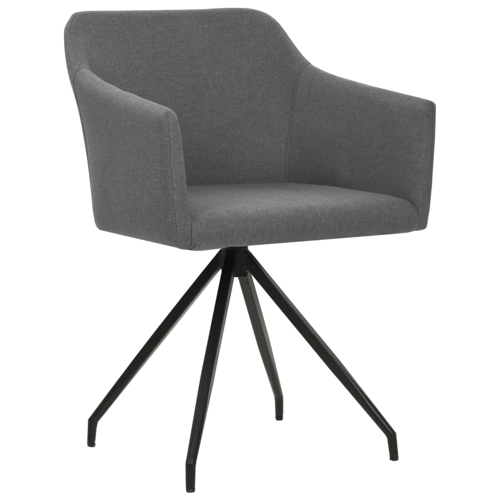 vidaXL Eetkamerstoelen draaibaar 2 st stof bruin