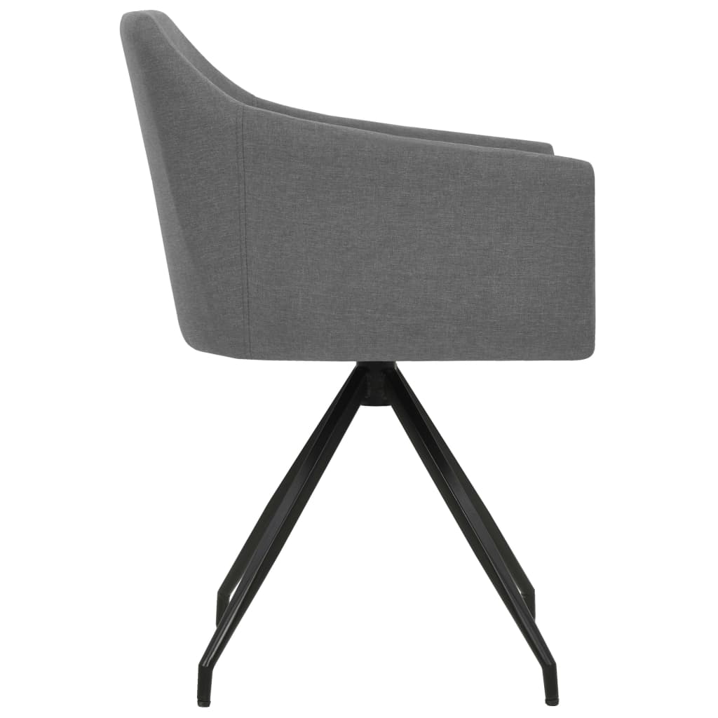 vidaXL Eetkamerstoelen draaibaar 2 st stof bruin