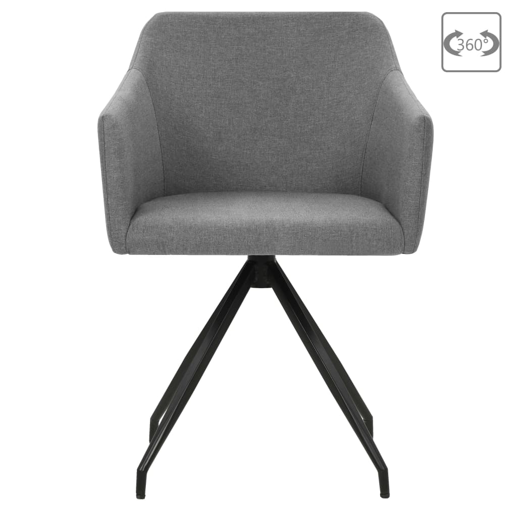 vidaXL Eetkamerstoelen draaibaar 2 st stof bruin