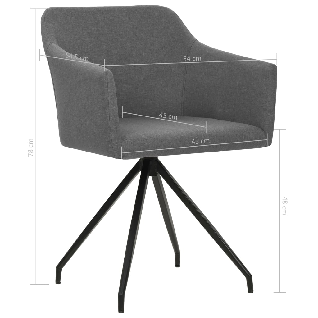 vidaXL Eetkamerstoelen draaibaar 2 st stof bruin