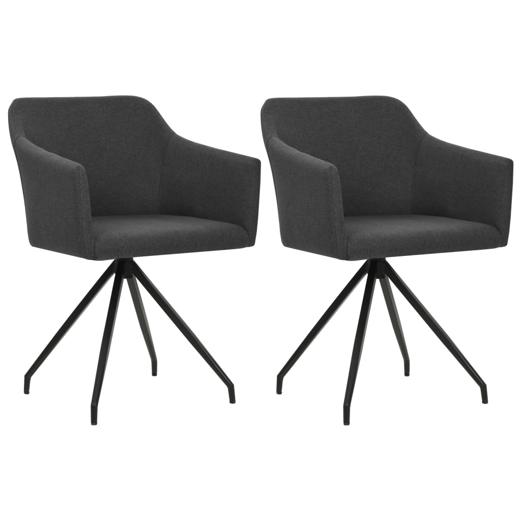 vidaXL Eetkamerstoelen draaibaar 2 st stof bruin