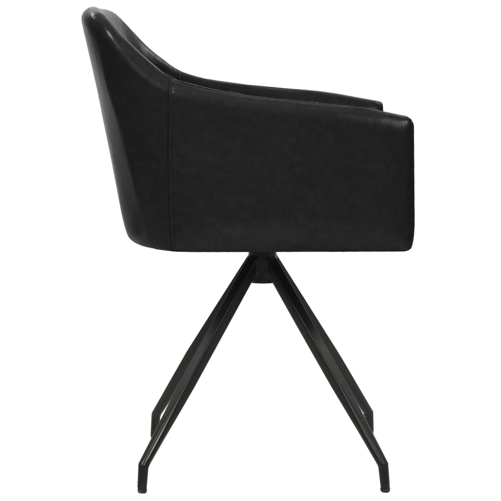 vidaXL Eetkamerstoelen draaibaar 2 st kunstleer zwart