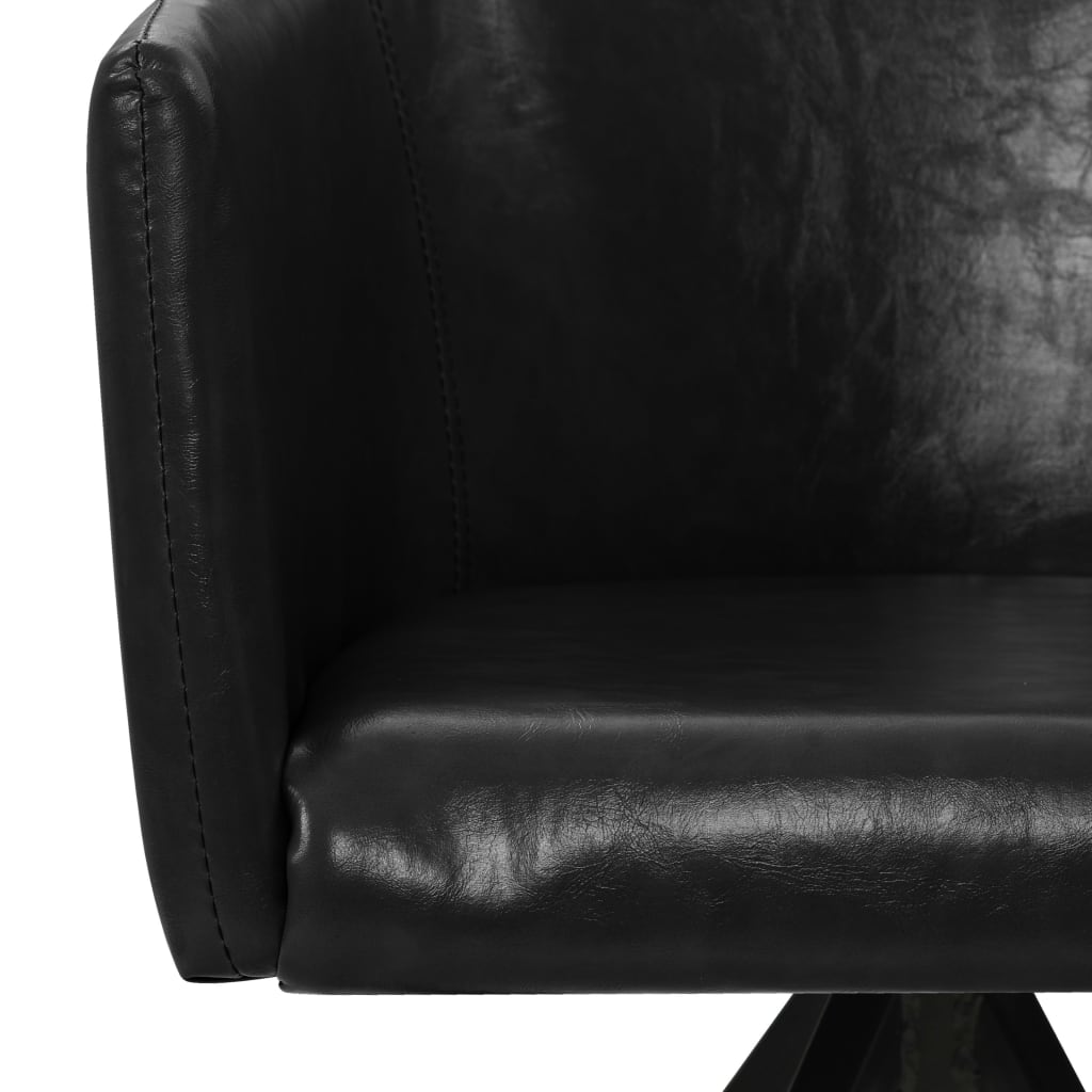 vidaXL Eetkamerstoelen draaibaar 2 st kunstleer zwart