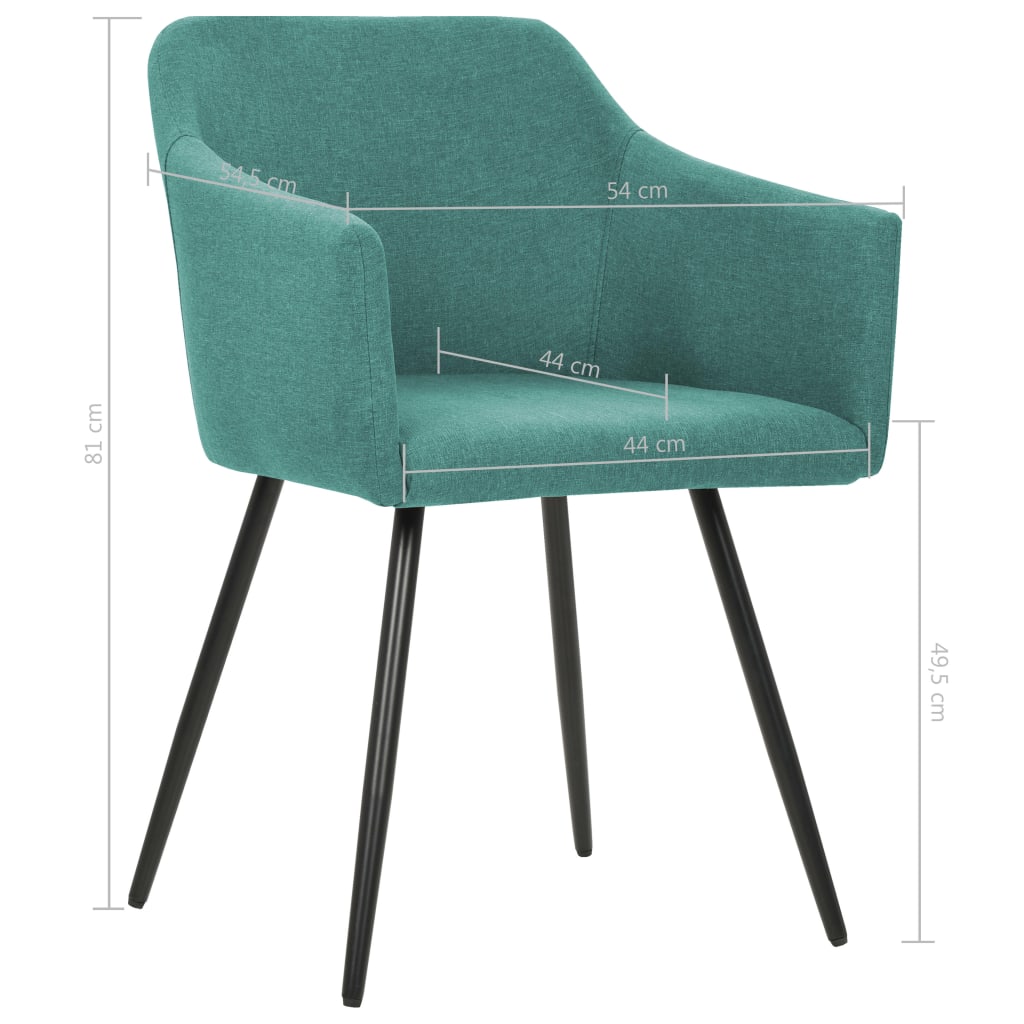 vidaXL Eetkamerstoelen 2 st stof groen