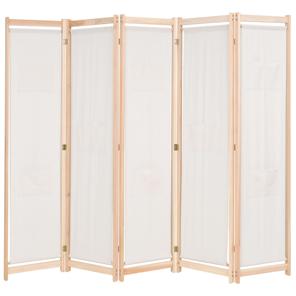 vidaXL Kamerscherm met 4 panelen 160x170x4 cm stof crème