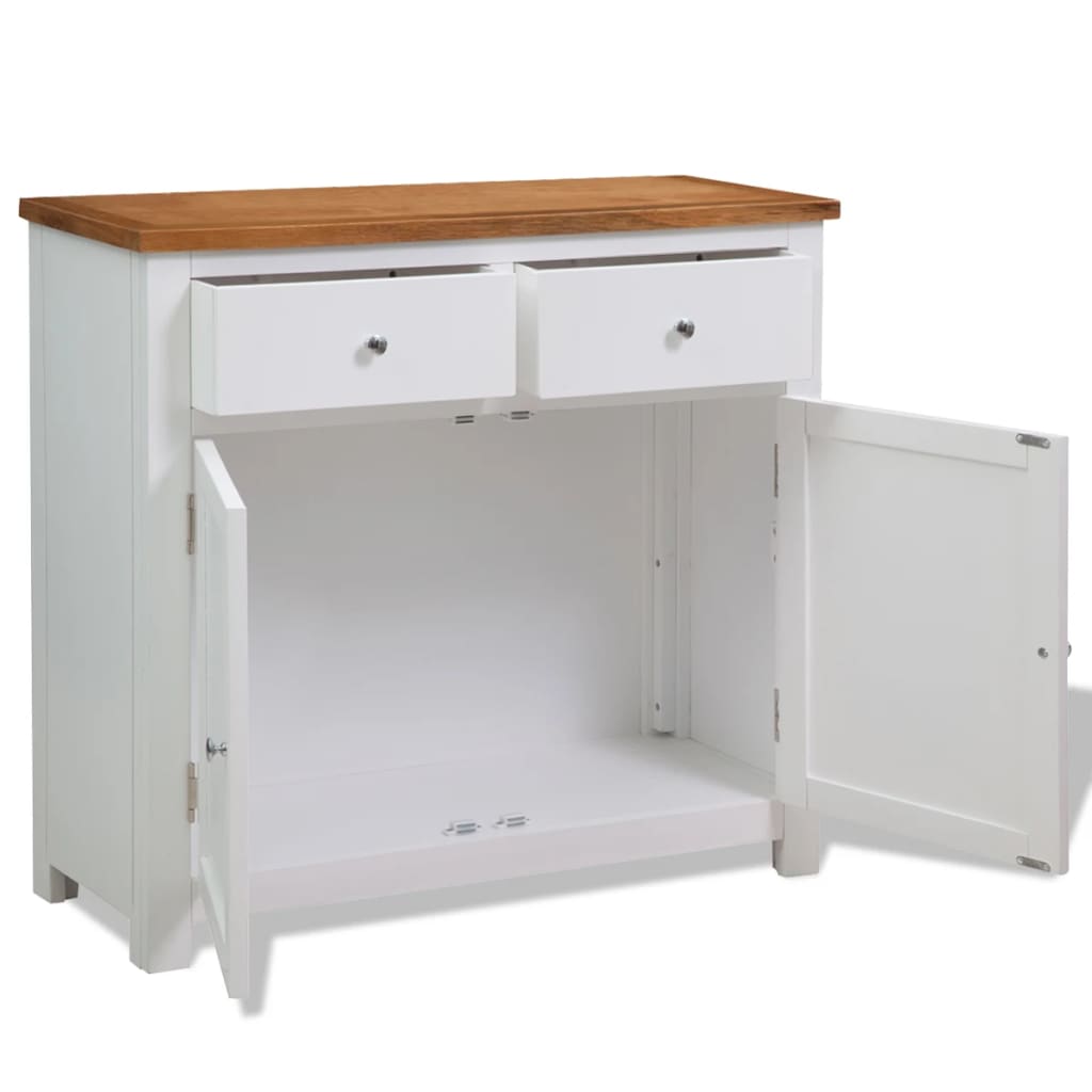 vidaXL Dressoir 110x33,5x70 cm massief eikenhout