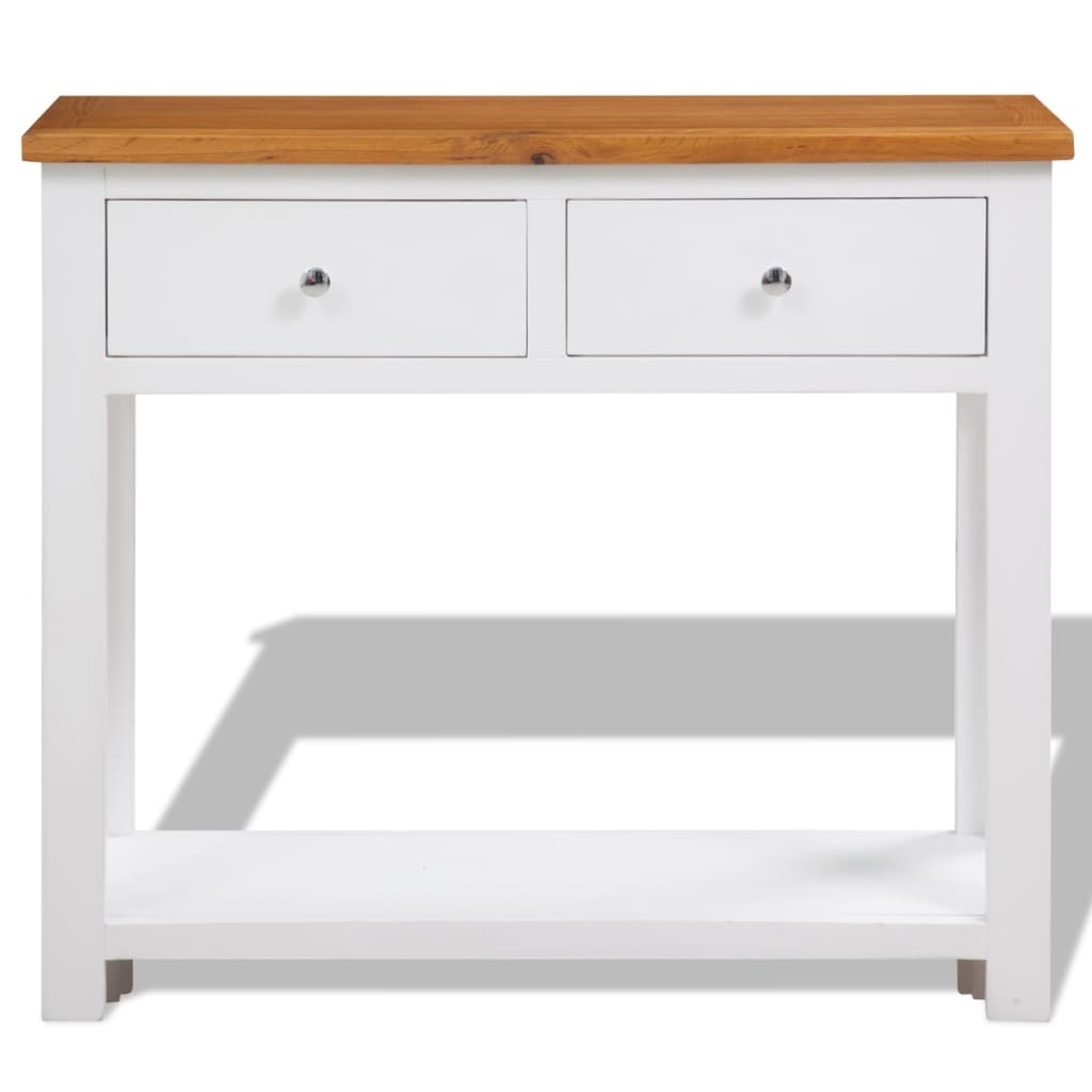 vidaXL Wandtafel 118x35x77 cm massief eikenhout