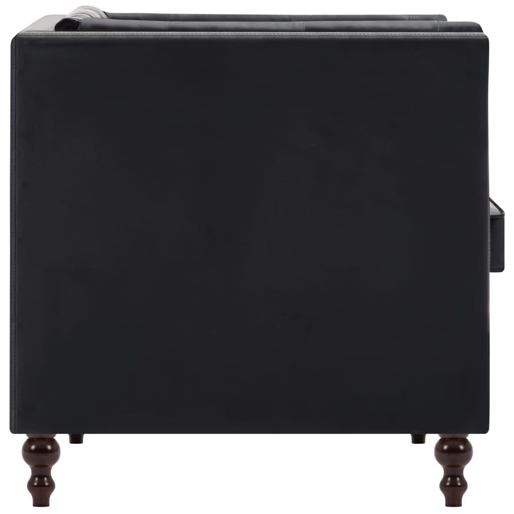vidaXL Tweezitsbank Chesterfield-stijl kunstleren bekleding zwart