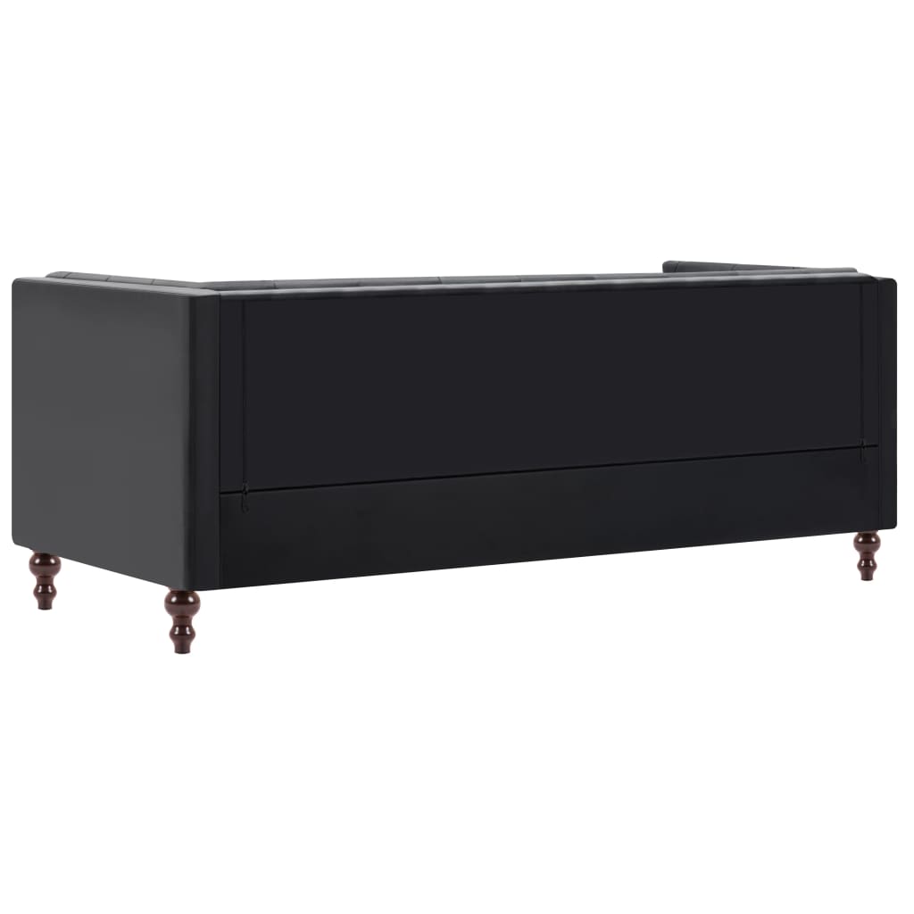 vidaXL Tweezitsbank Chesterfield-stijl kunstleren bekleding zwart