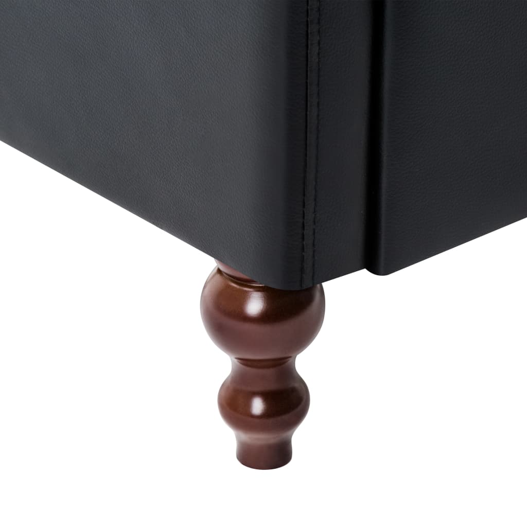vidaXL Tweezitsbank Chesterfield-stijl kunstleren bekleding zwart