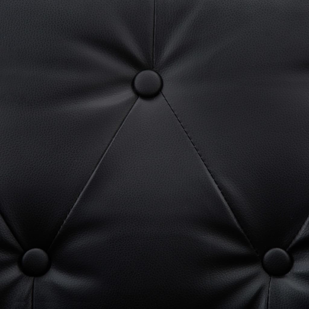 vidaXL Tweezitsbank Chesterfield-stijl kunstleren bekleding zwart