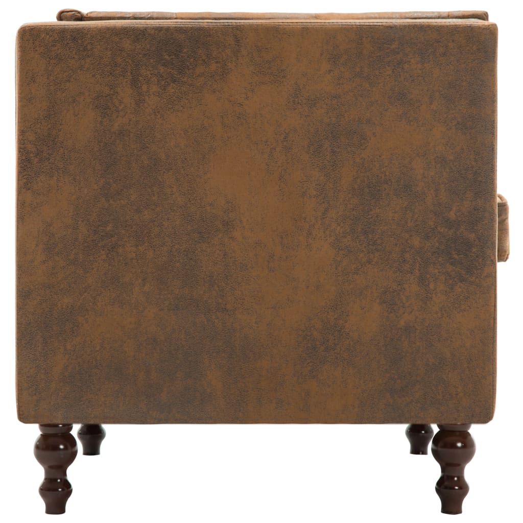 vidaXL Tweezitsbank Chesterfield-stijl suède-look stoffen bekleding