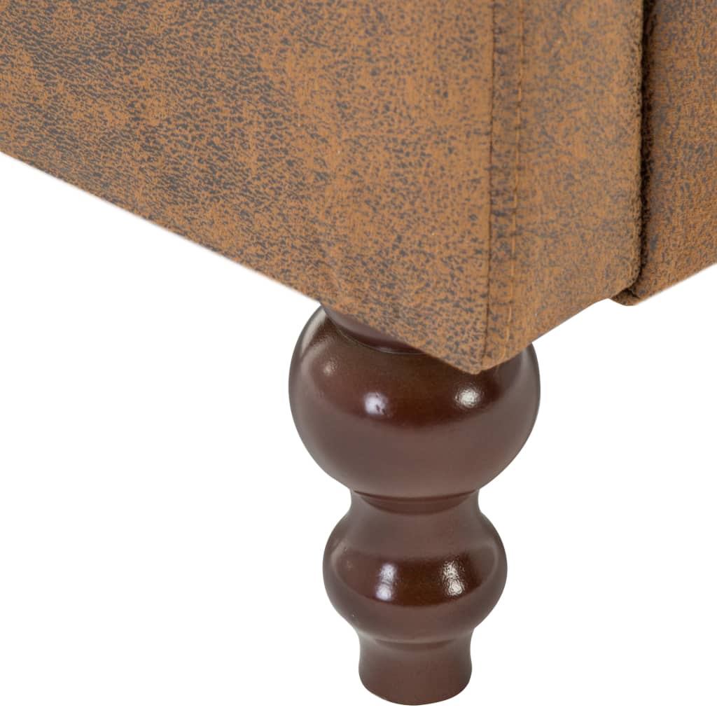 vidaXL Tweezitsbank Chesterfield-stijl suède-look stoffen bekleding