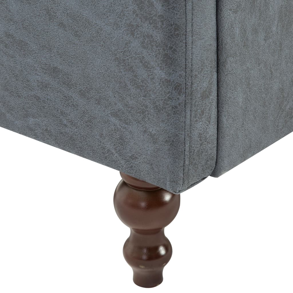 vidaXL Tweezitsbank Chesterfield-stijl stoffen bekleding grijs