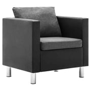 vidaXL Fauteuil kunstleer zwart en lichtgrijs