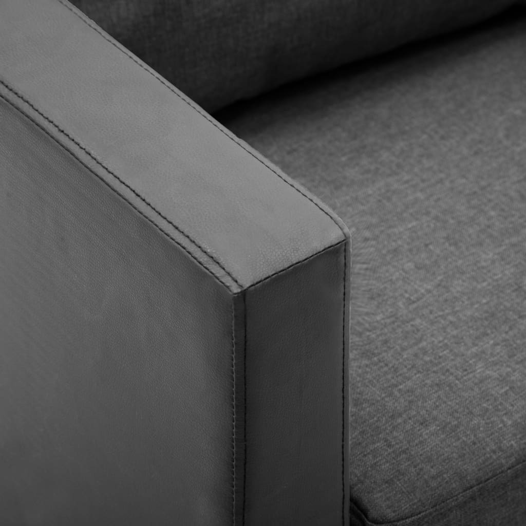vidaXL Fauteuil kunstleer zwart en lichtgrijs