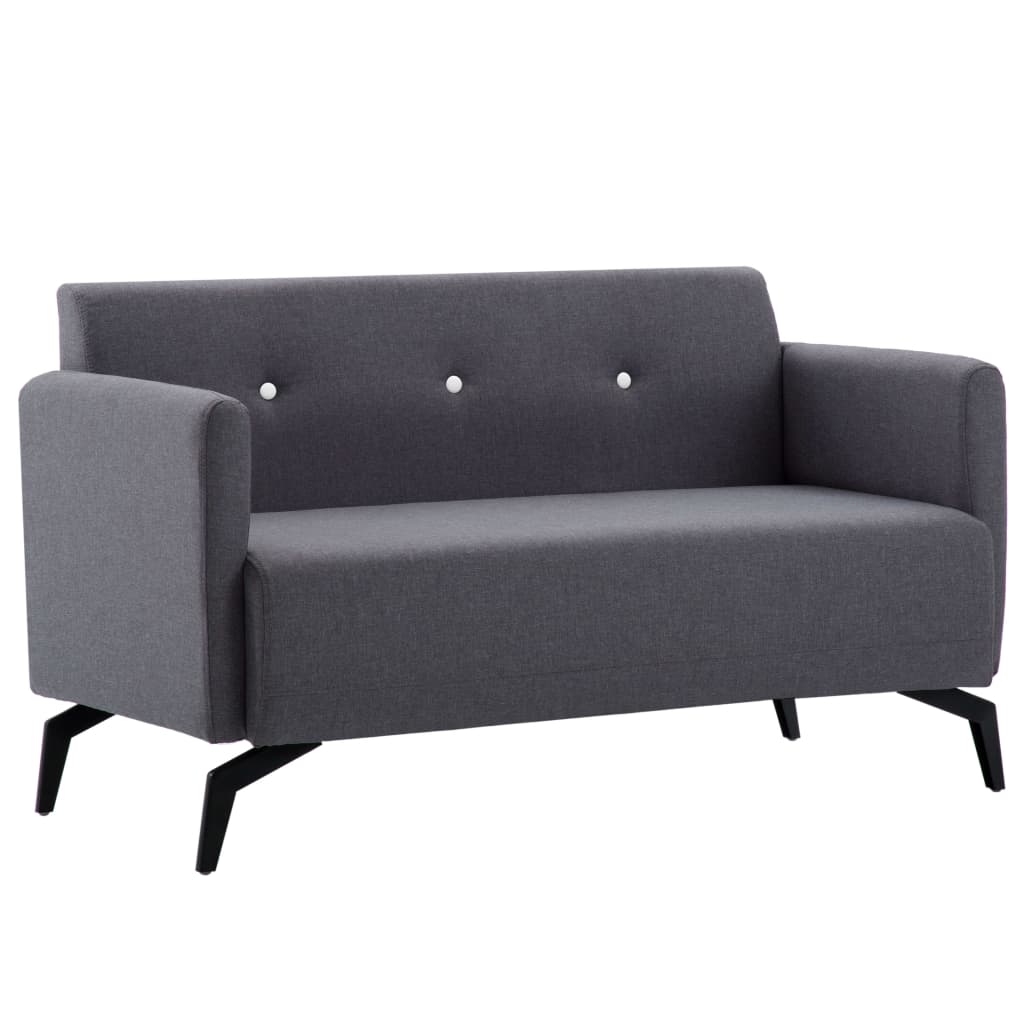 vidaXL Tweezitsbank 115x60x67 cm stof lichtgrijs