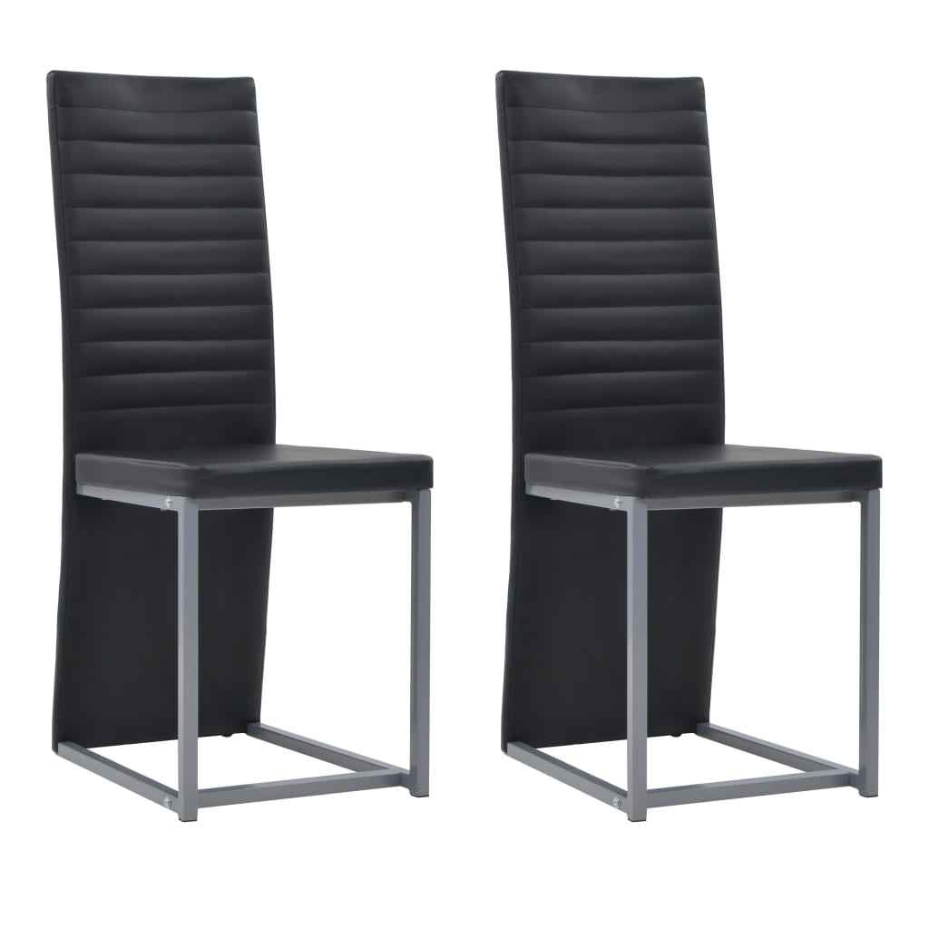 vidaXL Eetkamerstoelen 2 st kunstleer zwart