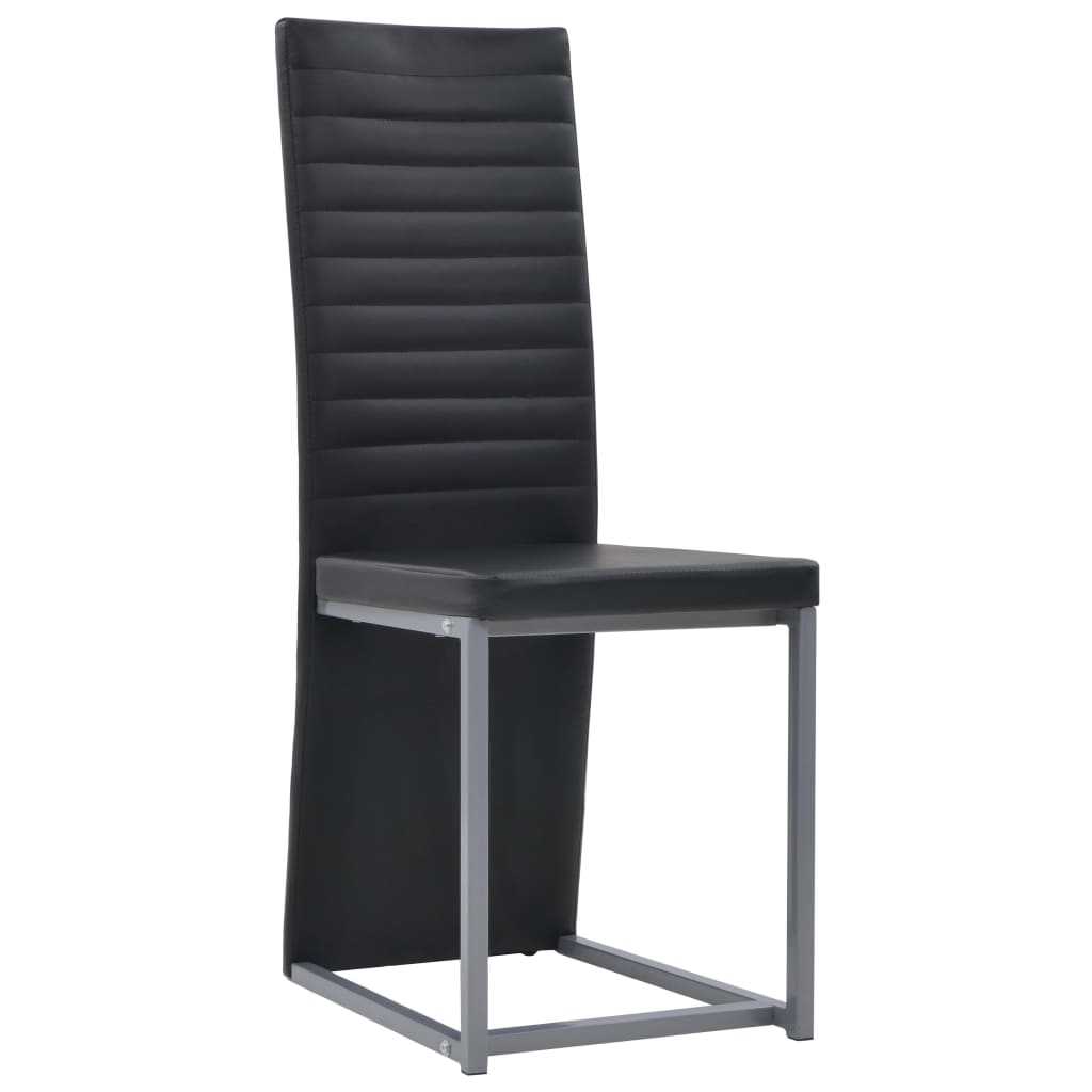 vidaXL Eetkamerstoelen 2 st kunstleer zwart