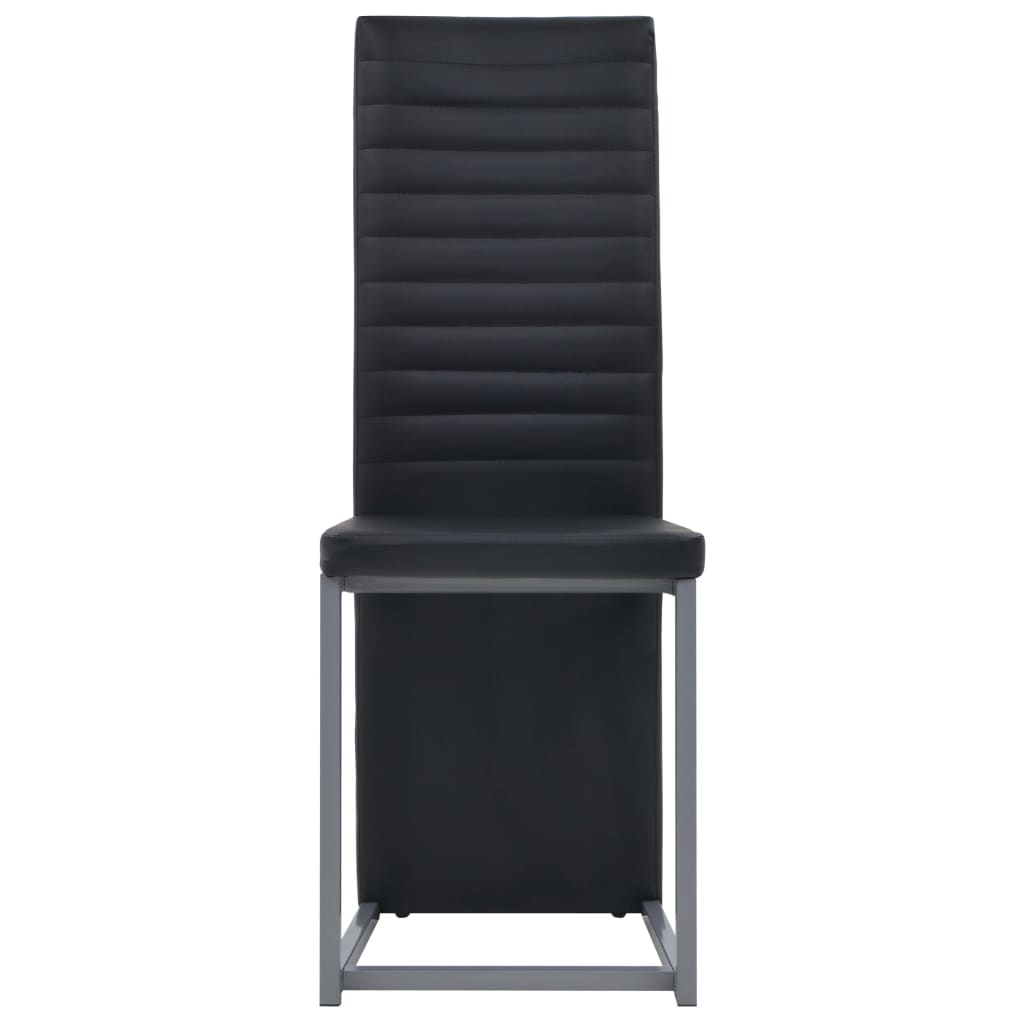 vidaXL Eetkamerstoelen 2 st kunstleer zwart
