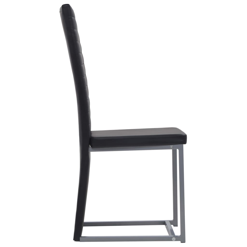 vidaXL Eetkamerstoelen 2 st kunstleer zwart