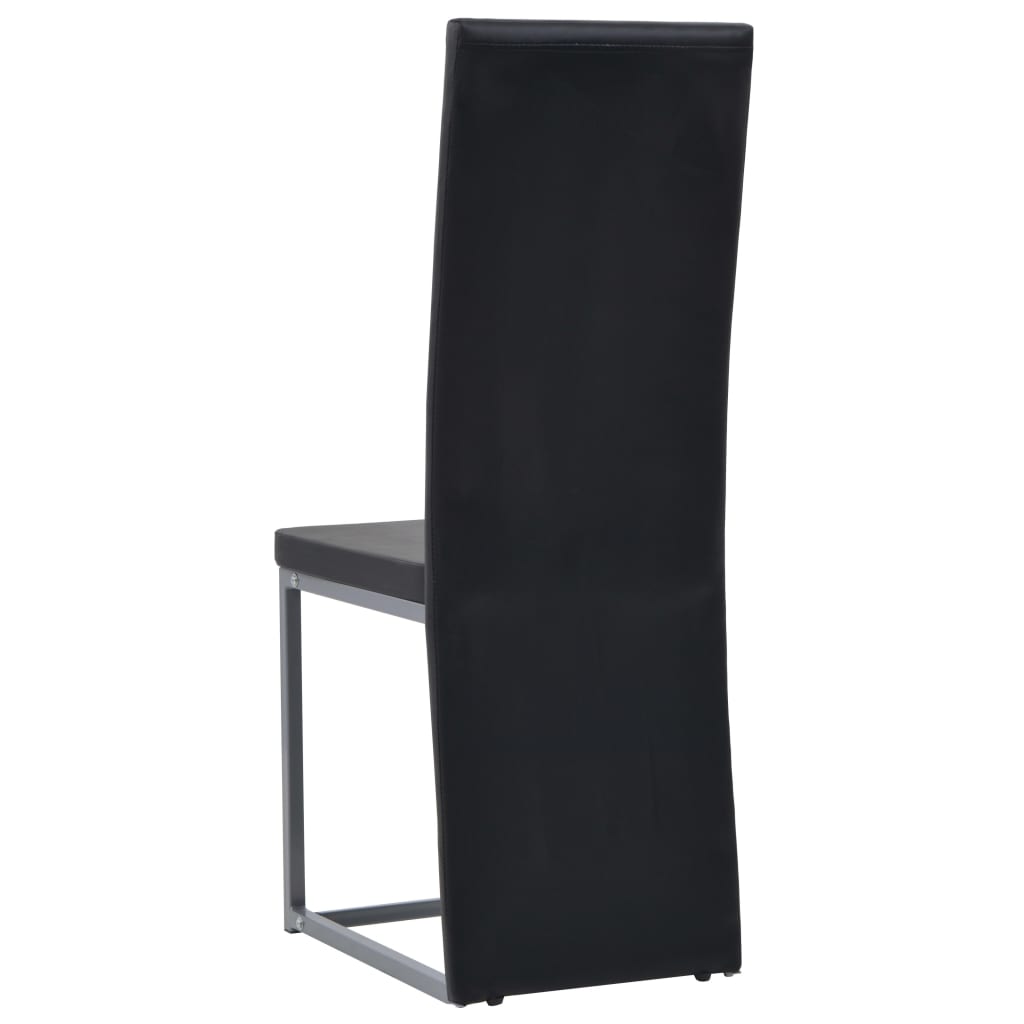 vidaXL Eetkamerstoelen 2 st kunstleer zwart