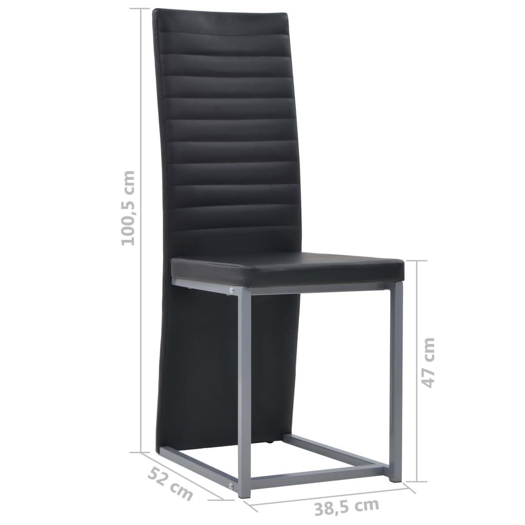 vidaXL Eetkamerstoelen 2 st kunstleer zwart