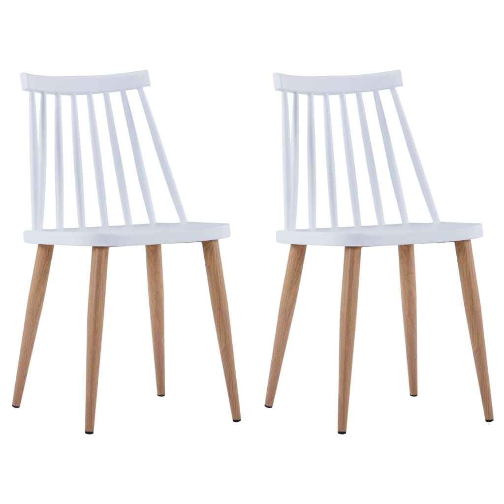 vidaXL Eetkamerstoelen 2 st kunststof wit