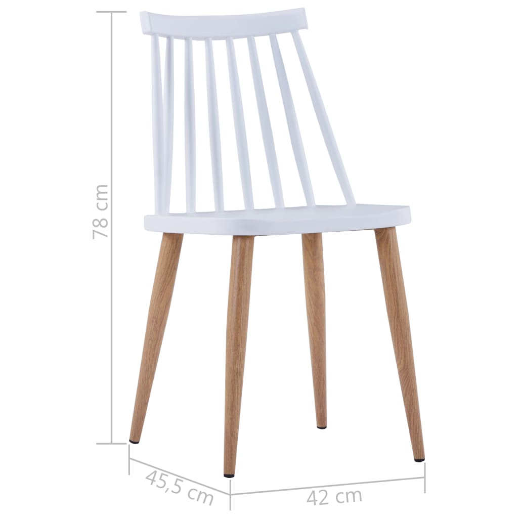 vidaXL Eetkamerstoelen 2 st kunststof wit