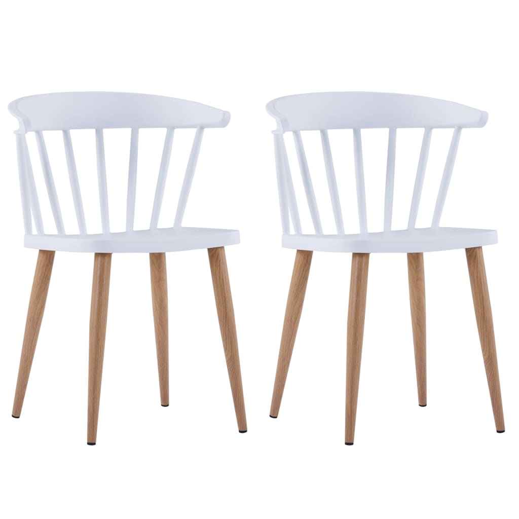 vidaXL Eetkamerstoelen 2 st kunststof wit