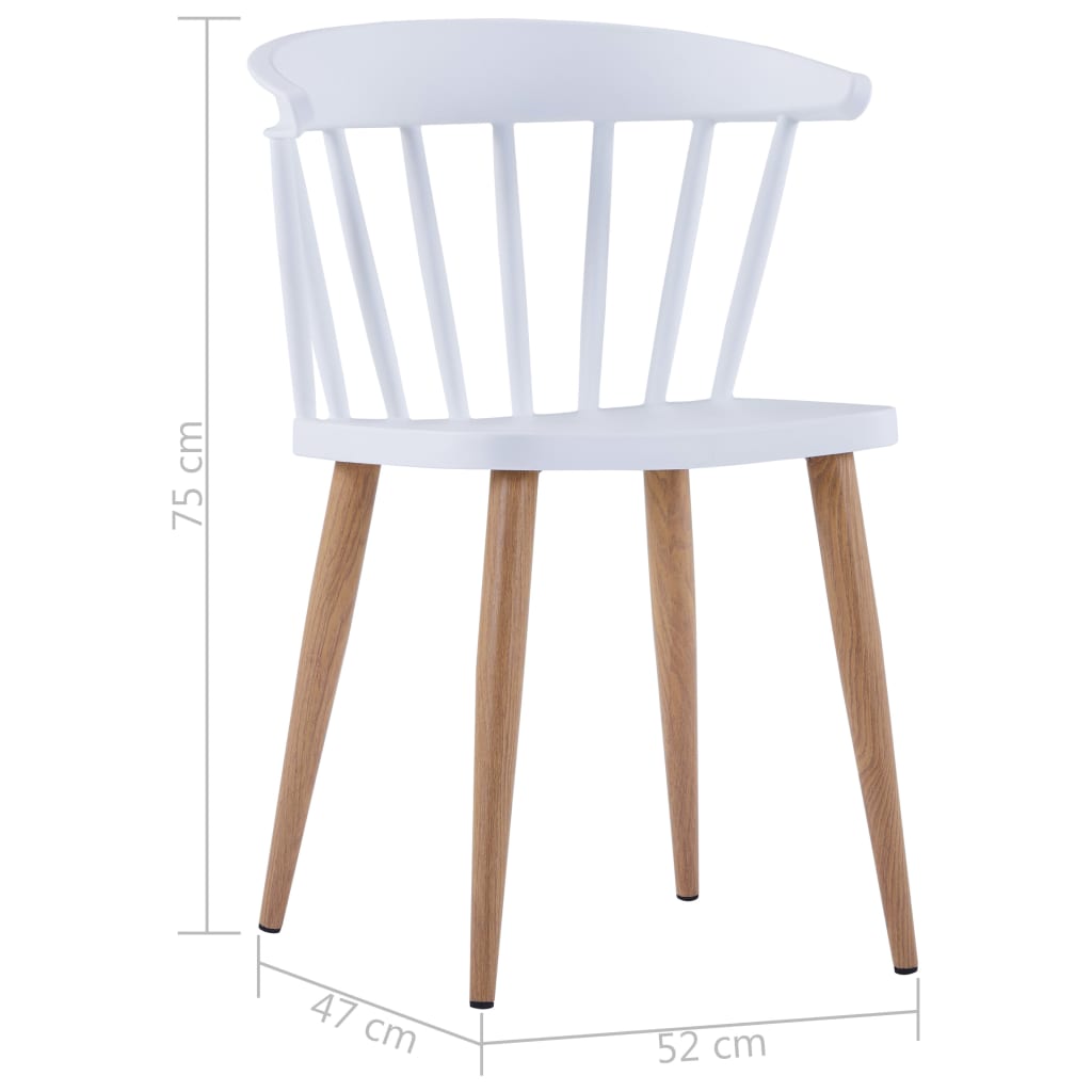 vidaXL Eetkamerstoelen 2 st kunststof wit