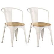 vidaXL Eetkamerstoelen 2 st massief mangohout wit
