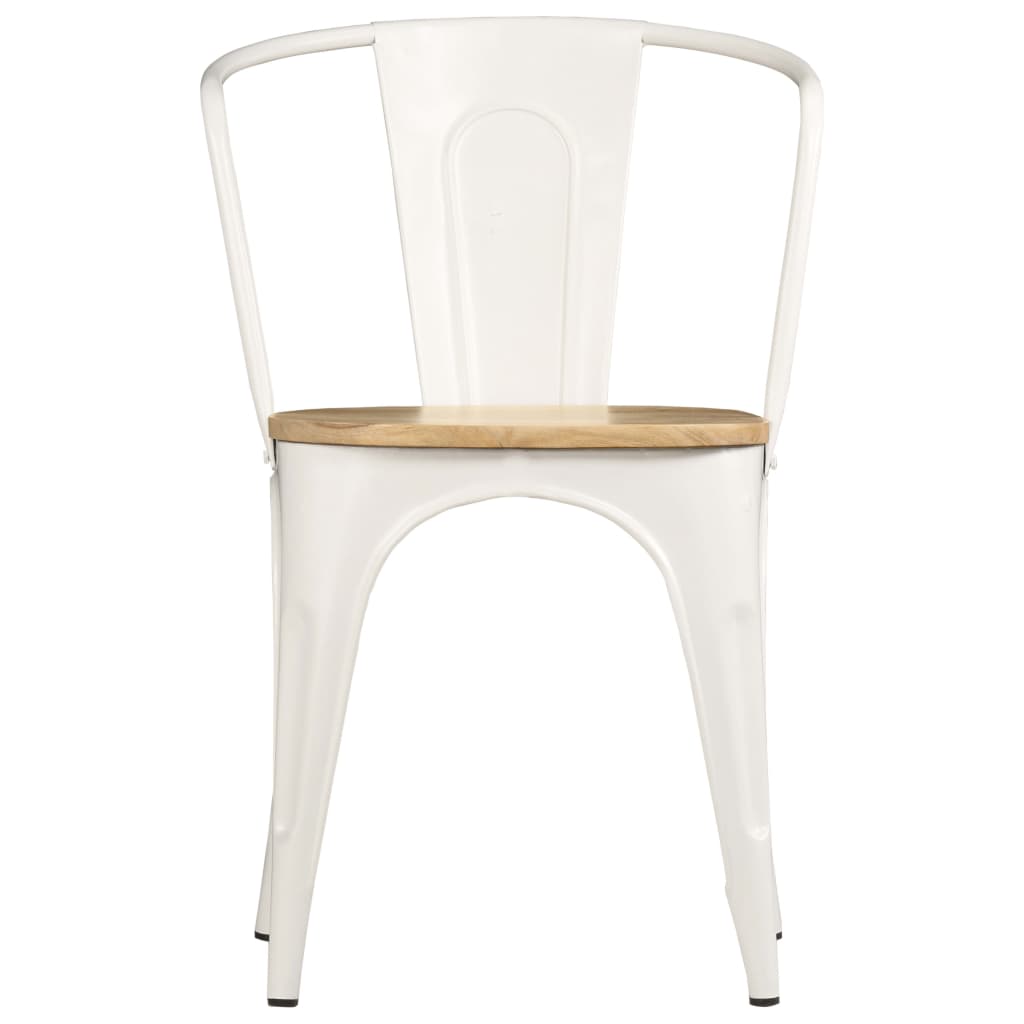 vidaXL Eetkamerstoelen 2 st massief mangohout wit