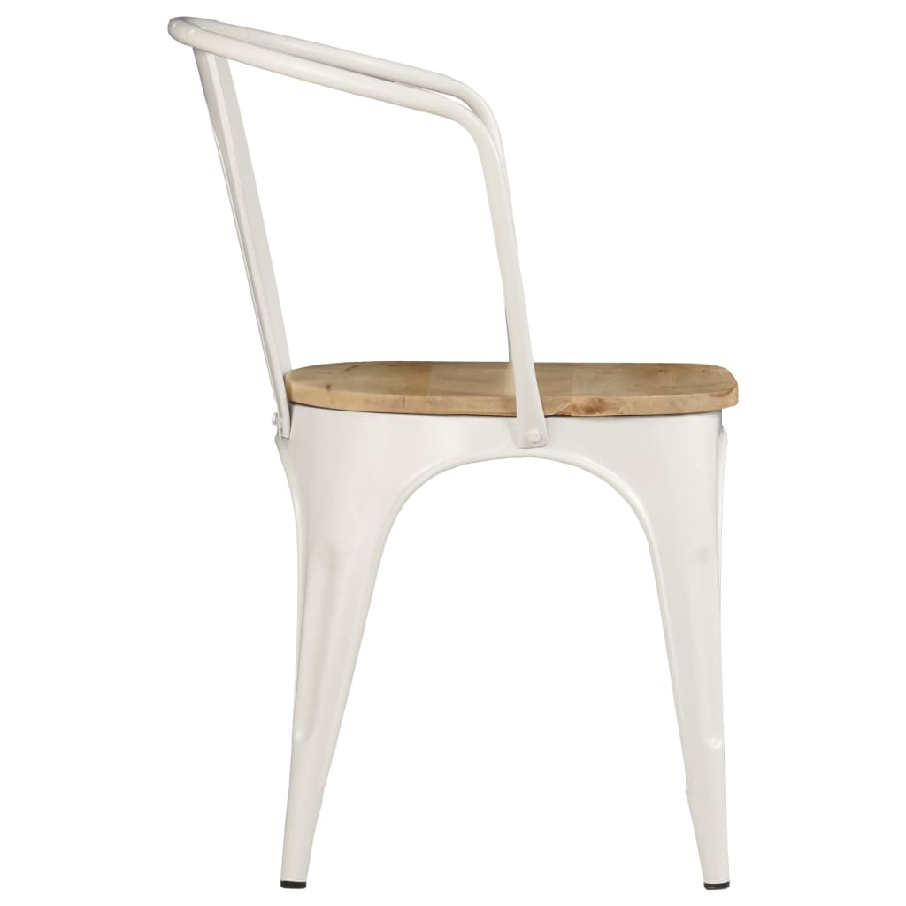 vidaXL Eetkamerstoelen 2 st massief mangohout wit